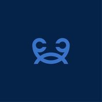 enkel krabba logotyp för symbol eller ikon vektor