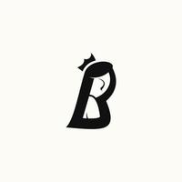 enkel brev b och kvinna logotyp vektor