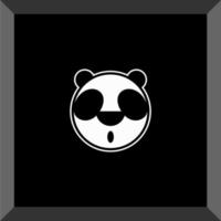 enkel panda huvud logotyp vektor