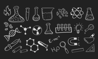 hand gezeichnete chemie- und wissenschaftsikone vektor