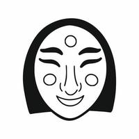 koreanska rolig ansikte mask. traditionell festival i korea. vektor klotter illustration. skiss. nationell attribut.