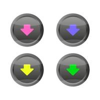 Download-Button auf weißem Hintergrund eingestellt vektor