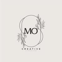 mo Schönheit Vektor Initiale Logo Kunst, Handschrift Logo von Initiale Unterschrift, Hochzeit, Mode, Schmuck, Boutique, Blumen- und botanisch mit kreativ Vorlage zum irgendein Unternehmen oder Geschäft.