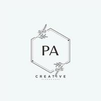 pa Schönheit Vektor Initiale Logo Kunst, Handschrift Logo von Initiale Unterschrift, Hochzeit, Mode, Schmuck, Boutique, Blumen- und botanisch mit kreativ Vorlage zum irgendein Unternehmen oder Geschäft.