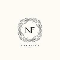 nf Schönheit Vektor Initiale Logo Kunst, Handschrift Logo von Initiale Unterschrift, Hochzeit, Mode, Schmuck, Boutique, Blumen- und botanisch mit kreativ Vorlage zum irgendein Unternehmen oder Geschäft.