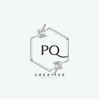 pq Schönheit Vektor Initiale Logo Kunst, Handschrift Logo von Initiale Unterschrift, Hochzeit, Mode, Schmuck, Boutique, Blumen- und botanisch mit kreativ Vorlage zum irgendein Unternehmen oder Geschäft.