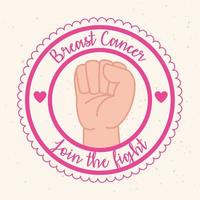 Siegel mit der Handfaust, Symbol des Weltmonats für Brustkrebsbewusstsein vektor