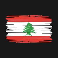 libanon flagga borsta vektor
