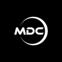 mdc brev logotyp design i illustration. vektor logotyp, kalligrafi mönster för logotyp, affisch, inbjudan, etc.