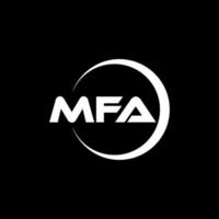 mfa brev logotyp design i illustration. vektor logotyp, kalligrafi mönster för logotyp, affisch, inbjudan, etc.