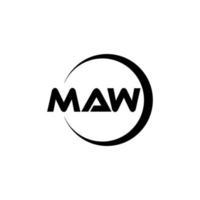 Maw-Brief-Logo-Design in Abbildung. Vektorlogo, Kalligrafie-Designs für Logo, Poster, Einladung usw. vektor