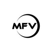 mfv brev logotyp design i illustration. vektor logotyp, kalligrafi mönster för logotyp, affisch, inbjudan, etc.