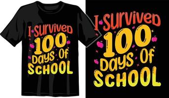 100. Schultage, hundert Tage T-Shirt-Design, 100. Tage Feier-T-Shirt vektor