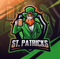 leprechaun esport maskot logotypdesign vektor