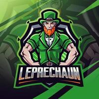 leprechaun esport maskot logotypdesign vektor