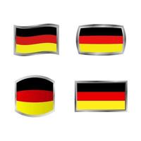 deutschland flagge auf weißem hintergrund gesetzt vektor