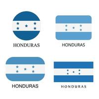 uppsättning honduras flaggor på vit bakgrund vektor
