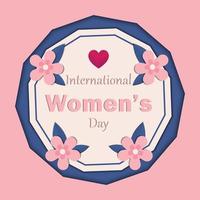 Lycklig kvinnors dag önskar kort, social posta, 8 Mars internationell kvinnors dag posta kort vektor