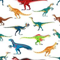 dinosaurie tecknad serie tecken sömlös mönster vektor