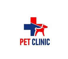 sällskapsdjur klinik symbol, veterinär läkare eller affär ikon vektor
