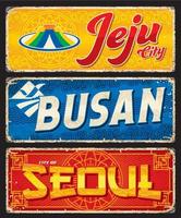 Seoul, Busan, jeju Reise Aufkleber und Platten vektor