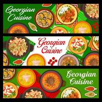 georgisch Küche Restaurant Essen Vektor Banner
