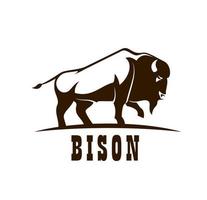 bison buffel djur- ikon, företag djur- emblem vektor