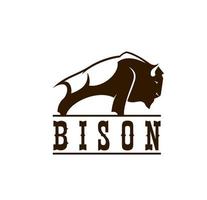 vild väst bison buffel ikon eller djur- symbol vektor