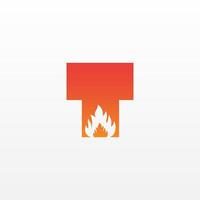 Flamme Brief t Logo Design Vektor Vorlage. schön Logo Design zum Feuer Flammen Unternehmen Branding.