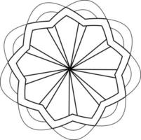 enkel geometrisk blomma illustration med svart konturer, du kan använda sig av den för färg böcker, logotyp, bakgrund, etc. enkel blomma mandala konst vektor
