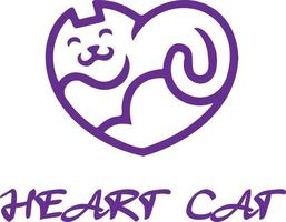 hjärta katt logotyp vektor fil