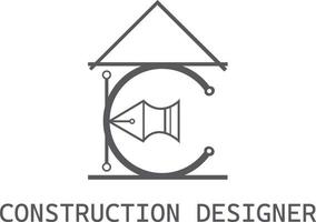 konstruktion designer logotyp vektor fil