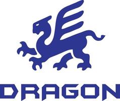 Blau Drachen Logo Vektor Datei