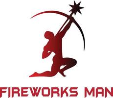 Feuerwerk Mann Logo Vektor Datei