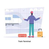 trendig tåg terminal vektor