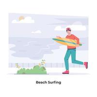 trendig strand surfing vektor