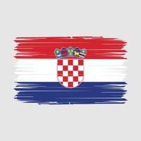 kroatien flagge pinsel vektor illustration