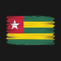 Togo flagga borsta vektor illustration