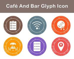Cafe und Bar Vektor Symbol einstellen