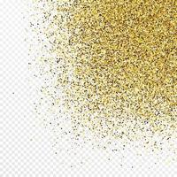 guld glitter konfetti bakgrund isolerat på vit transparent bakgrund. fest textur med lysande ljus effekt. vektor illustration.