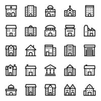översikt ikoner för byggnad. vektor