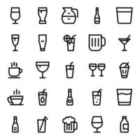 översikt ikoner för dryck. vektor