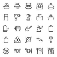 översikt ikoner för mat. vektor