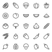 Gliederung Symbole zum Lebensmittel. vektor