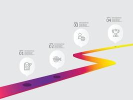 horizontaler Zeitachsen-Infografik-Elementbericht vektor