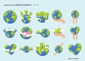 Element zum verwenden Erde Tag Konzept. International Mutter Erde Tag. Umwelt Probleme und Umwelt Schutz. Vektor Illustration. Pflege zum Natur.