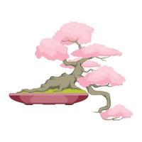 Bonsai-Baum-Logo. Bonsai-Baum-Vektor-Illustration-design vektor