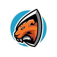 tiger maskot esport logotyp design isolerat på vit bakgrund vektor