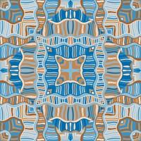 kreativ Stammes- Mosaik Fliese. abstrakt kritzeln nahtlos Hintergrund Muster. vektor