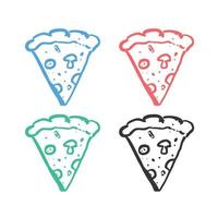 Pizza Scheibe Symbol, Schnitt Pizza mit Soße, Pizza schnell Essen vektor